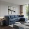 Homeroots 65" Dark Blue Fabric Modular Sleeper Sofa With Ottoman 568281 - alternate 6