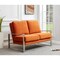 Leisuremod Jefferson Contemporary Velvet Loveseat with Silver Frame, Orange JAS53OR - alternate 6