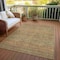 Homeroots 9' X 12' Sage And Gold Striped Washable Indoor Outdoor Area Rug 615636 - alternate 9