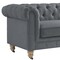 Homeroots 92" Dark Gray Linen Chesterfield Wood Sofa 543989 - alternate 7