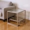 Homeroots 22" Nickel And Clear Glass And Steel Square End Table With Shelf 544208 - alternate 1