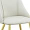 Homeroots Set of Two White and Gold Upholstered Faux Leather And Metal Dining Side Chairs, 2PK 573327 - alternate 10