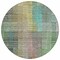 Homeroots 8' Green Gold And Teal Blue Round Abstract Washable Indoor Outdoor Area Rug 588428 - alternate 7