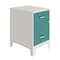 Space Solutions 14.25 in W 2 Drawer Vertical File Cabinet W/ Accessory Drawer & Legs, Pearl White / Teal 25934 - alternate 1