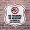 Signmission No Guns Shield Sign No Firearms Or Weapo, 6 inch X 6 inch, Plastic Sign, 2PK SHI-P-2PACK-6-395 - alternate 6