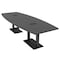Skutchi Designs Boat Conference Table With Power, 48 in W, 120 in L, Grey HAR-BOT-48x120-DOU.BK-WA7949-EBLK - alternate 1