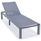 Leisuremod Marlin Patio Chaise Lounge Chair with Grey Aluminum Frame, Dark Grey MLGR-77DGR - alternate 1