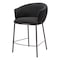 Homeroots 26" Black and Bronze Shearling and Steel Counter Height Bar Chair 555755 - alternate 1