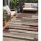 Homeroots 5' X 8' Merlot Burgundy And Beige Striped Washable Indoor Outdoor Area Rug 613297 - alternate 1