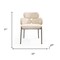 Homeroots Beige and Gunmetal Boucle and Steel Dining Arm Chair 719094 - alternate 7