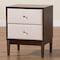 Baxton Studio Nikolai Mid-Century Beige Fabric and Wenge Brown Wood 2-Drawer Nightstand 255-14055-ZORO - alternate 9