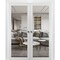 Sartodoors Sliding Double Pocket Door Clear Glass, Lucia 2166 White Silk, Kit Trims Rail Hardware, Solid Woo LUCIA2166DP-WS-3696 - alternate 1