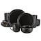 Elama Leo 16 Piece Stoneware Dinnerware Set In Black ELM-LEO-BK - alternate 1