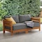 Alaterre Furniture Alaterre Barton Outdoor Loveseat with Gray Cushions for Patio or Poolside Natural Finish 80-BARTON-2SOFA-G - alternate 8