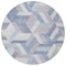 Homeroots 8' Denim Blue Round Geometric Washable Indoor Outdoor Area Rug 608060 - alternate 8