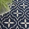 Homeroots 6' X 9' Navy Blue And Ivory Geometric Indoor Outdoor Area Rug 572906 - alternate 6