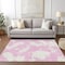 Homeroots 10' X 14' Pink And Ivory Abstract Washable Indoor Outdoor Area Rug 614562 - alternate 6