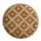 Homeroots 13in Orange and Natural Round Wicker Geometric Handmade Basket Tray 476492 - alternate 1