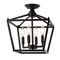 Jonathan Y Plains 12" 4-Light Modern Farmhouse Metal Open-Frame Pagoda LED Semi Flush Mount Mini Lantern, Oil Ru JYL7610A - alternate 1