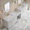 James Martin Vanities Bellshire 120" Dual Vanity Set w/24" Make-Up Counter, Bright White w/3 cm Ethereal Noctis Silestone 660-VMC120-BW-FENC - alternate 5