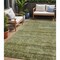 Homeroots 5' X 8' Olive Green And Brown Striped Washable Indoor Outdoor Area Rug 605621 - alternate 1
