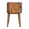 Homeroots 23" Black Ivory And Light Brown Solid Wood Geometric Bone Inlay Two Drawer Nightstand 651580 - alternate 18