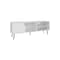 Homeroots 63in White Wood Enclosed and Open Storage TV Stand 734182 - alternate 3