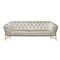 Homeroots 88" Beige Velvet Sofa With Gold Legs 488828 - alternate 1