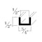 Brunner Aluminum U Channel 1/2" x 3/4" x 1/8", Fits 1/2", 6063-T5 (C40812), 6 Foot Satin Anodized C40812 S6 - alternate 2