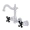Kingston Brass Double-Handle Wall Mount Bathroom Faucet, Polished Chrome KS1221PKX - alternate 1