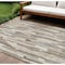 Homeroots 8' X 10' Ivory And Beige Striped Washable Indoor Outdoor Area Rug 609039 - alternate 1