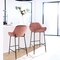 Elama 2 Piece Velvet Bar Stool in Blush Pink with Black Legs ELM-221-PINK - alternate 7