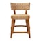 Bali & Pari Sabit Bohemian Seagrass and Mahogany Wood Counter Stool 251-13852-ZORO - alternate 10