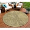 Homeroots 8' Gold Black And Charcoal Round Geometric Washable Indoor Outdoor Area Rug 577555 - alternate 1