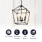 Jonathan Y Pagoda 12" 4-Light Classic Traditional Metal Cage Lantern LED Pendant, Oil Rubbed Bronze JYL7436A - alternate 15