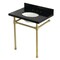 Kingston Brass 30-Inch Black Granite Console Sink with Stainless Steel Legs, 8-Inch, 3-Hole KVPK30K87ST - alternate 1