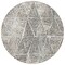 Homeroots 8' Ivory Charcoal And Beige Round Geometric Washable Indoor Outdoor Area Rug 577567 - alternate 5
