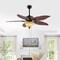 Jonathan Y Poinciana 52" 3-Light Coastal Bohemian Iron/Wood Palm Leaf LED Ceiling Fan w/ Pull Chain, Dark Brown JYL9720B - alternate 13