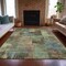 Homeroots 10' X 14' Green Gray And Sky Blue Abstract Washable Indoor Outdoor Area Rug 630776 - alternate 8