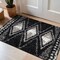 World Rug Gallery Geometric Grid Pattern Shag Area Rug 2 ft x 3 ft Anthracite WR129ANTHRACITE2X3 - alternate 1