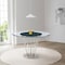 Homeroots 48" Clear And Silver Glass And Stainless Steel Pedestal Base Round Top Dining Table 569437 - alternate 8