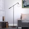 Homeroots 61" Black Reading Floor Lamp With Clear Seeded Glass Globe Shade 523345 - alternate 6