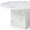 Homeroots 60" Gray and White Marble Pedestal Base Round Top Dining Table 555183 - alternate 4
