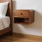 Homeroots 12" Chestnut Solid Wood One Drawer Floating Nightstand 722537 - alternate 4