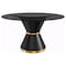 Leisuremod Round 60 in W, 29.5 in L, Glass/Steel, Black QRBL-60BL-G - alternate 1