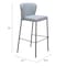 Homeroots Set of Two 29" Gray And Black Faux Leather And Steel Bar Height Bar Chairs 555698 - alternate 9