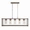 Jonathan Y Zeniba 36" 5-Light Linear Adjustable Iron/Seeded Glass Rustic Farmhouse LED Pendant, Brown JYL7478A - alternate 15
