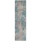 Homeroots 8' Runner Teal and Taupe Abstract Washable Non Skid Indoor Outdoor Runner Rug 564288 - alternate 9