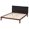 Baxton Studio Mariette Japandi Dark Grey Teddy Fabric and Walnut Brown Wood Queen Bed 257-14142-ZORO - alternate 9