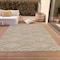 Homeroots 9' X 12' Taupe Fern Green And Ivory Geometric Washable Indoor Outdoor Area Rug 615246 - alternate 8